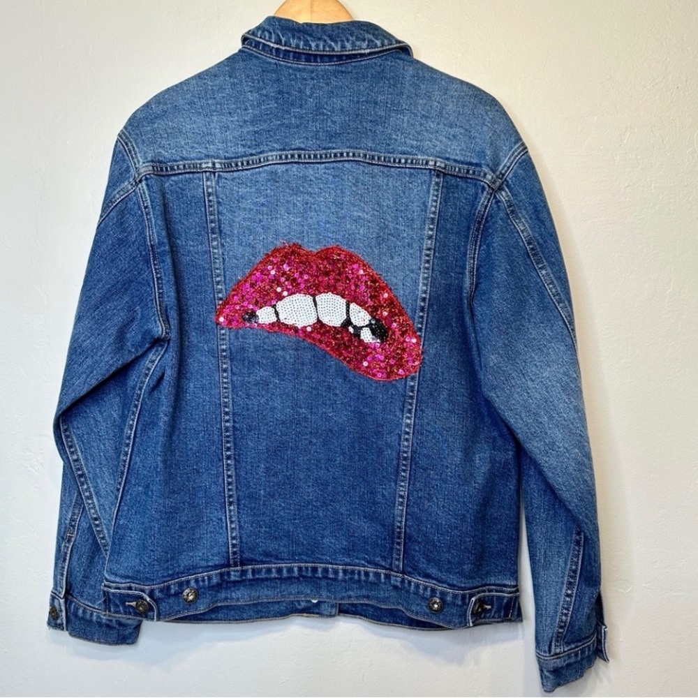 Sneak Peek Blue Denim Patchwork Jacket with Patches - Picture 3 of 5